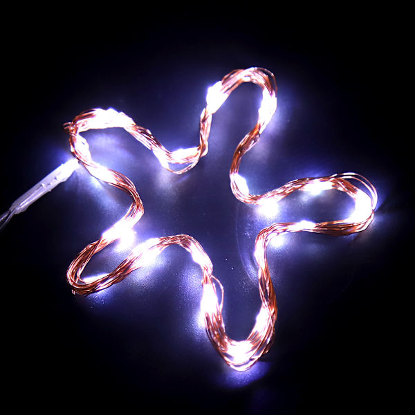 4m 40LEDs Koppartråd Batteridriven Slinga Fe Lampa X-mas Bröllopslampa DIY (Ren vit)