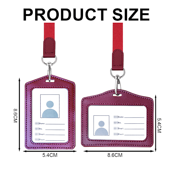 2-pack läder ID-korthållare, vertikal/transversal ID