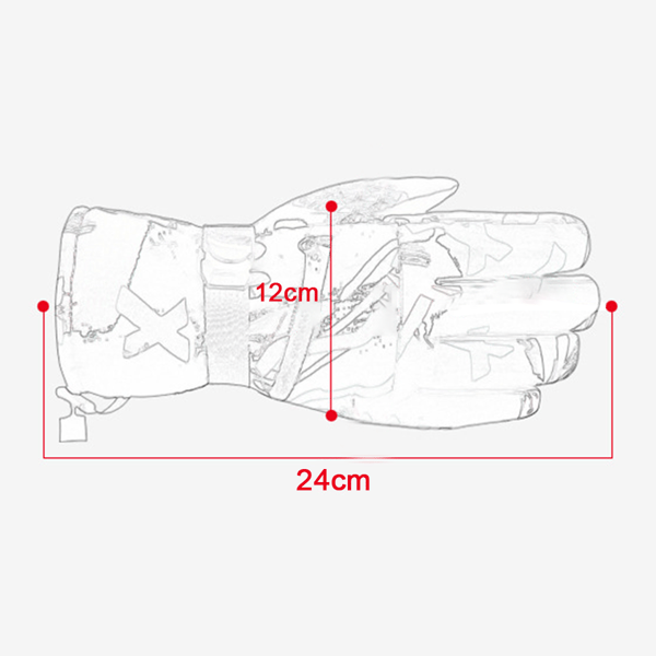 Skinnskidhandskar för män, vinter, pekskärm, plus sammet, tjocka körhandskar för motorcykel