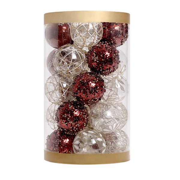 6cm Christmas Decorations, 25pcs Xmas Tree Hanging Ball Xmas