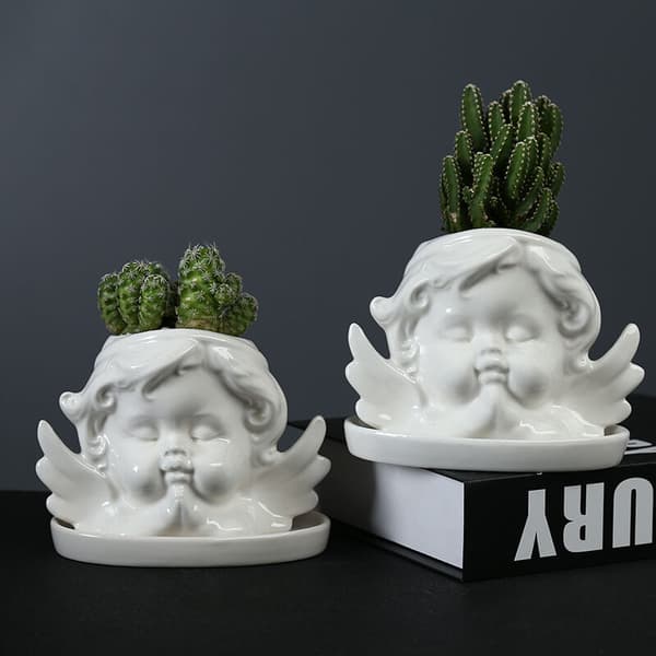 Mann Ansikt Vaser Blomstervase Dekorasjon Keramisk Vase Moderne Sukkulent