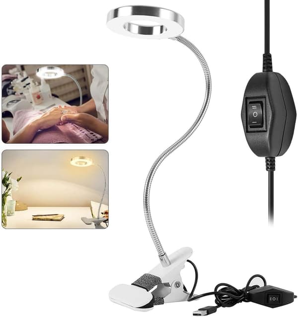 Skrivebordslampe 48 LED USB Klemmelampe Arbejdslamper Øjenbeskyttelse 8W LED