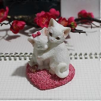 Nyhet Par Kattunge Figur Miniatyr Kattefigur for Valentinsgave()