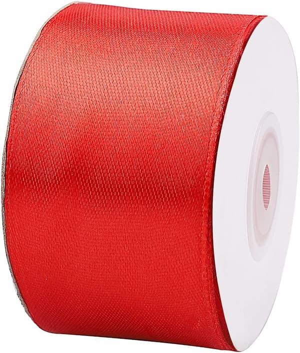 Rødt Satengbånd, 91m x 40mm Bredt Solid Satengbånd Satengbånd