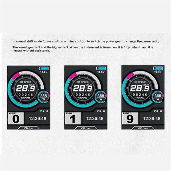 E-Bike UKC1 farvedisplay skærm SM-stik 36V 48V 52V 60V 72V til OMD2 kommunikationsprotokol