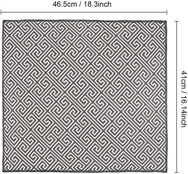 Sett med 2 (grått mønster) Mikrofiber tørkematte, rasktørkende oppvaskstativ