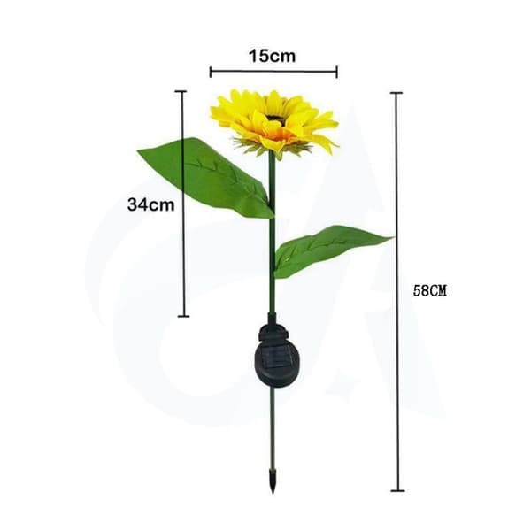 Udendørs solsikke solcelle havedekoration, 22'' dekorative lys til have terrasse veranda baghave (2 pak)