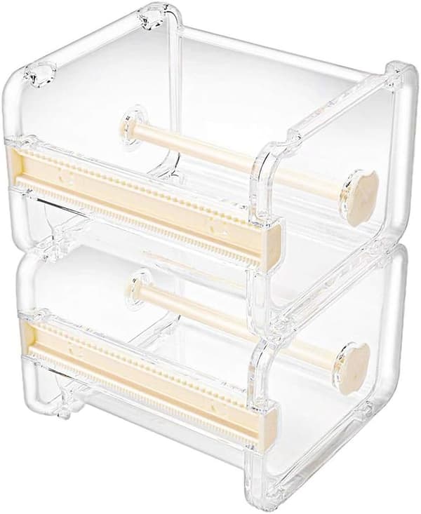 2-pak kontor klar multi-washi afdækningstape dispenser, tapekutter