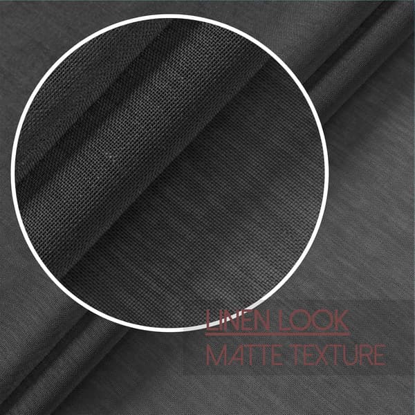 2-delt sort transparent voilegardin 150x250 cm med øje semi-she