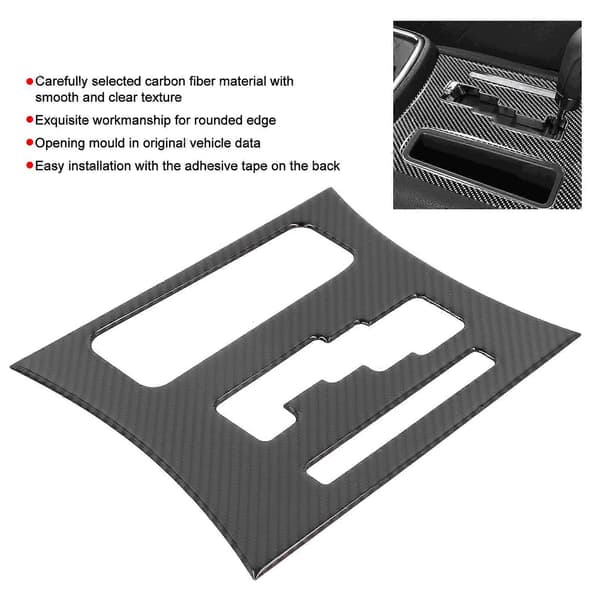 Karbonfiber Sentral Kontroll Girpanel Dekorasjon for Dodge Charger 2011-2014 Bildel Automatgir