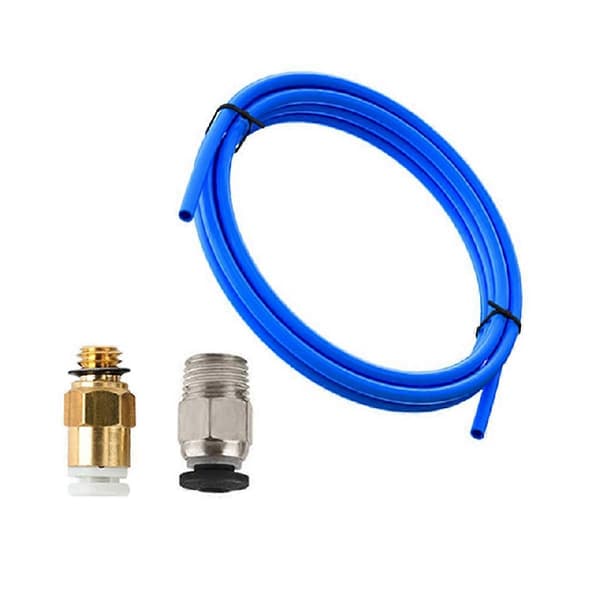 3D-printer opgraderingssæt med KJH04-M6 & PC4-01 pneumatiske stik 1M PTFE-rør til 1,75 mm Bowden ekstruder blå