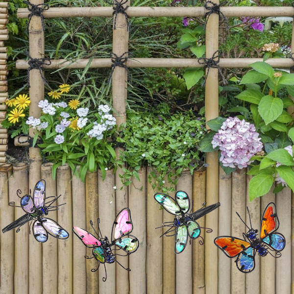 Glas Färgglad Fjäril Hängande Dekoration Fjäril Blomma