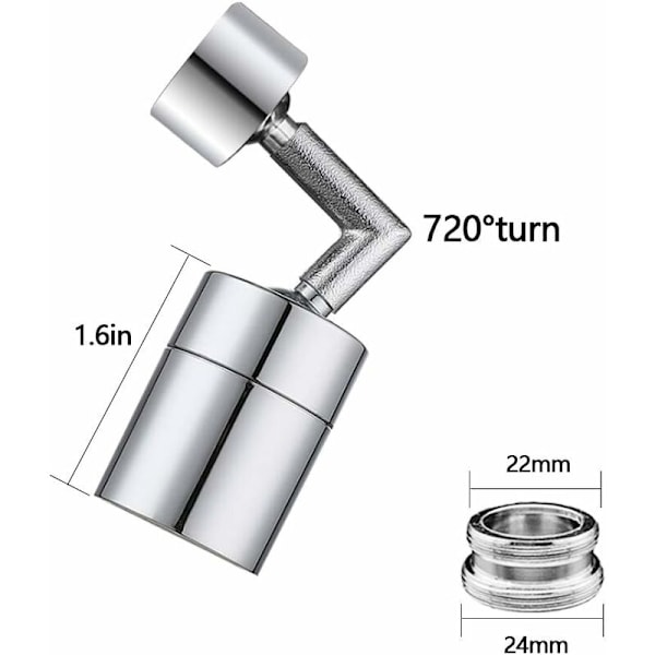 Universal Anti-Splash Vannkranfilter, 720° roterende sprøytehode