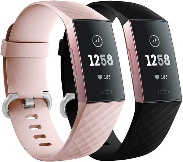 2-pakning erstatningsarmbånd kompatible med Fitbit Charge 3/Fitbit C