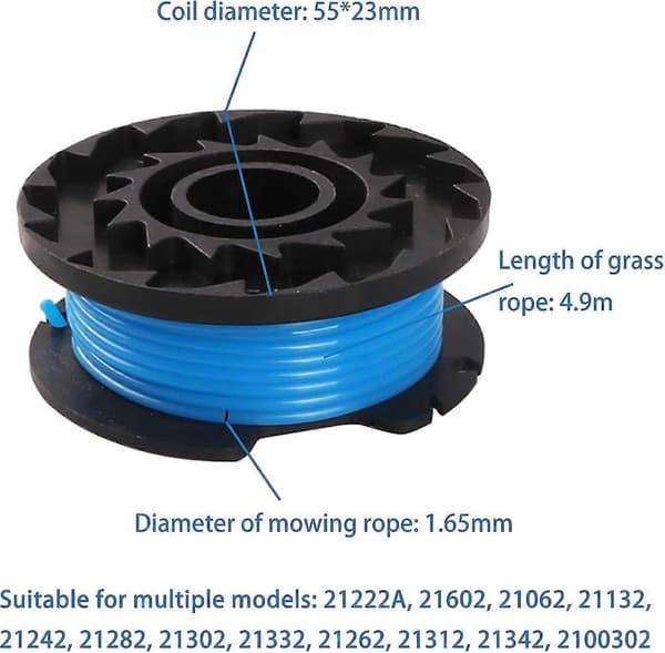 4 trimmer spoler, erstatningsspole for trimmere, trimmerline, trådløs trimmerline, gressklippertau, blå