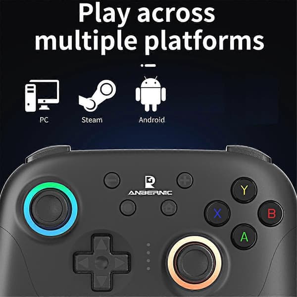 RGP01 Gamepad Trådlös Bluetooth Spelkontroll RGB Hall Effect Joystick för PC Android IOS Steam