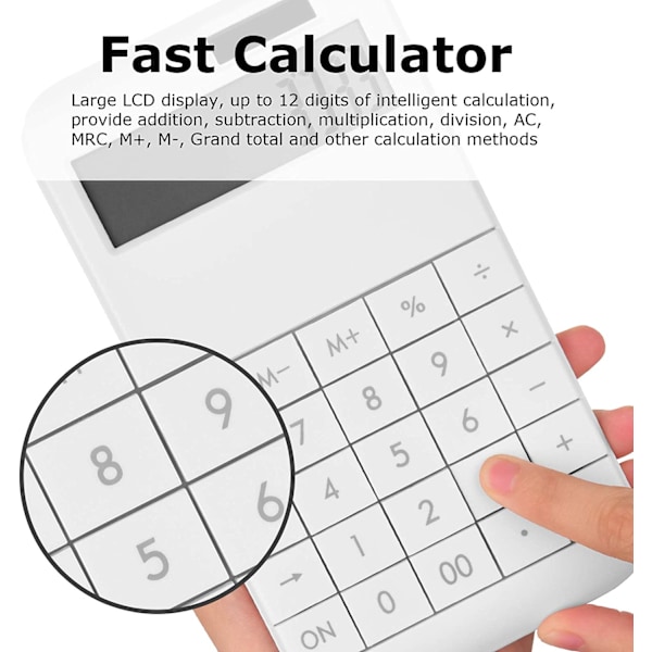 Basic Standard Calculator 12-siffrig skrivbordsräknare med