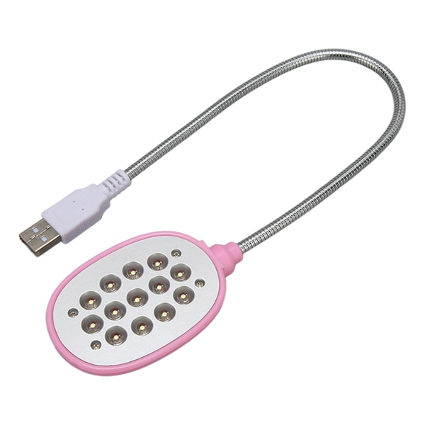 USB Gooseneck Lampa Starkt Ögonskydd 360 Graders Flexibel Lampa USB LED-Lampa för Arbete Läsning Camping Rosa