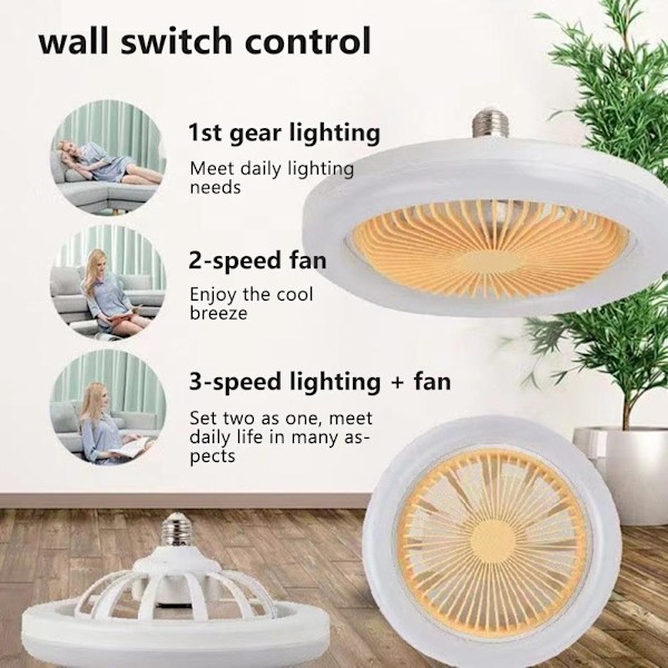 Takfläktar med belysning 30W dimbar fläktlampa modern smart