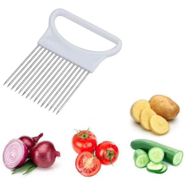 2 Pack Lökhållare grönsaker Skiva Skärverktyg Vit