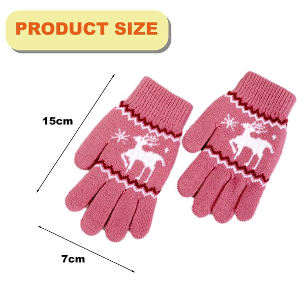 Vinterhandskar för barn - Mjuka och varma ullfodrade handskar innebär varma stickade handskar för barn pink