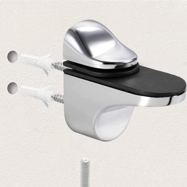 4 stk. glasshyllebrakett, solid sinklegering, justerbar glassklemme