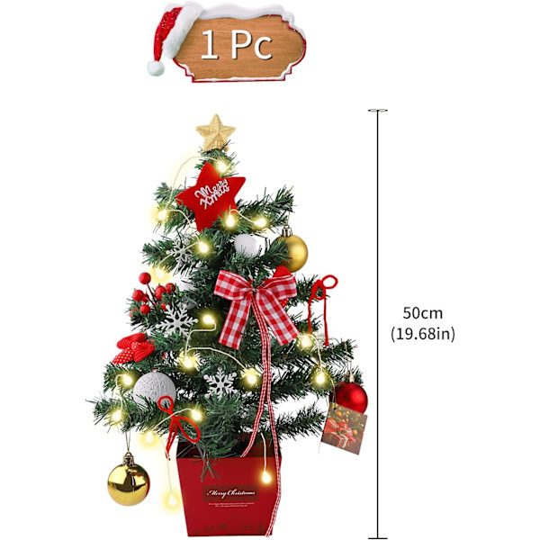 Sapin de Noël Artificiel avec Lumineux LED 50cm Mini Sapin de