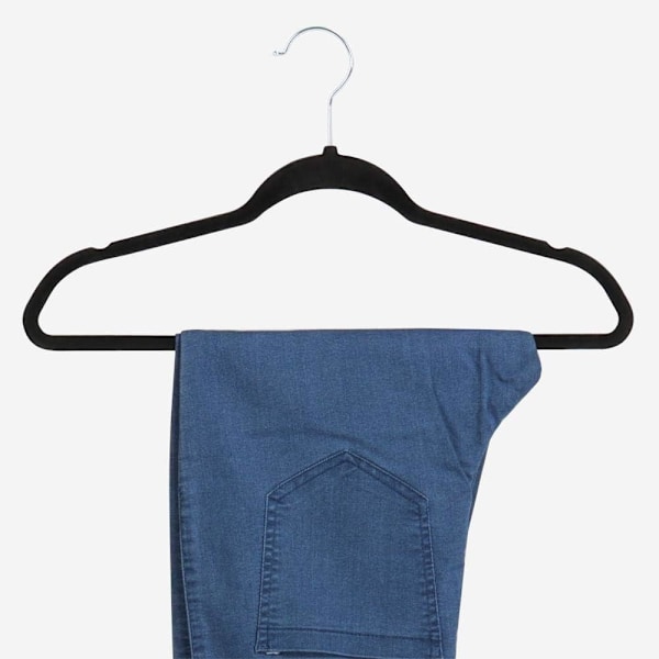 20-pack klädhängare inklusive kostymhängare med halkfri yta, kapphängare, halkskydd, platsbesparande, 360° roterande krokar, 0,5 cm tjocka Schwarz