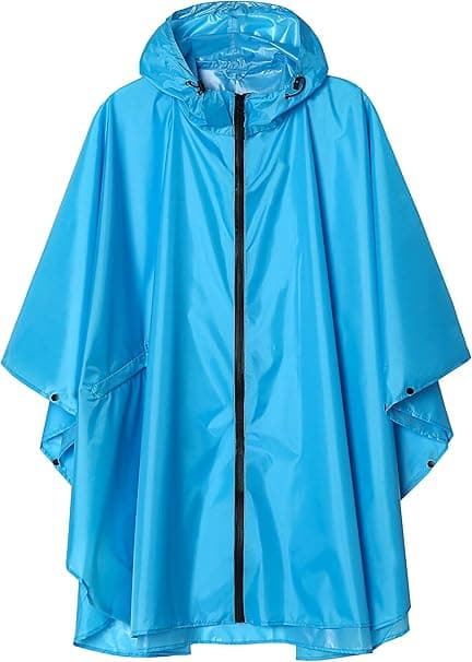 1 stk. Poncho Regnfrakke med lynlåshætte til voksne