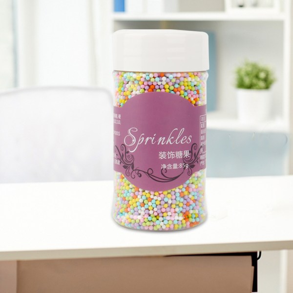 2 mm små färgglada pärlor pärlsocker fondant