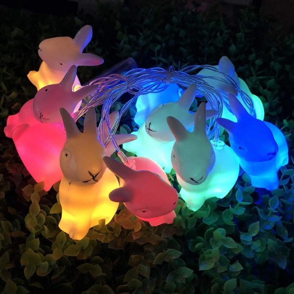 1,5 m påskkanin ljusslinga 10 LED-lampa påskhare