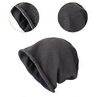 Säckig Mössa för Män Mode Bekväm Hip Hop Elastisk Stickad Mössa Skull Cap (Grå)