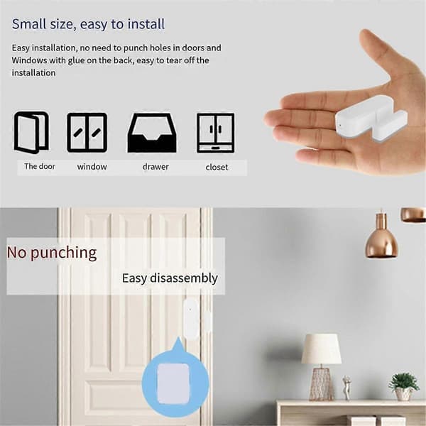Tuya Zigbee Dør- og Vinduessensorer Trådløs Smart Life Magnetisk Dørsensor APP Fjernkontroll