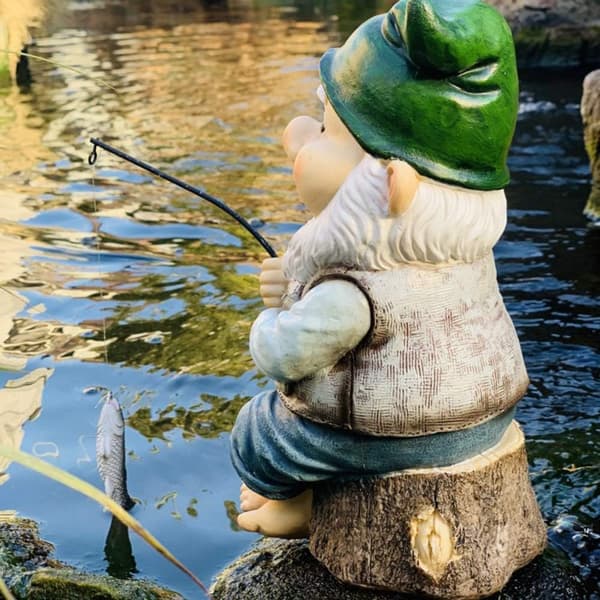 Havefigur Ornamenter, Fisker Statuer, Havetilbehør, Ou