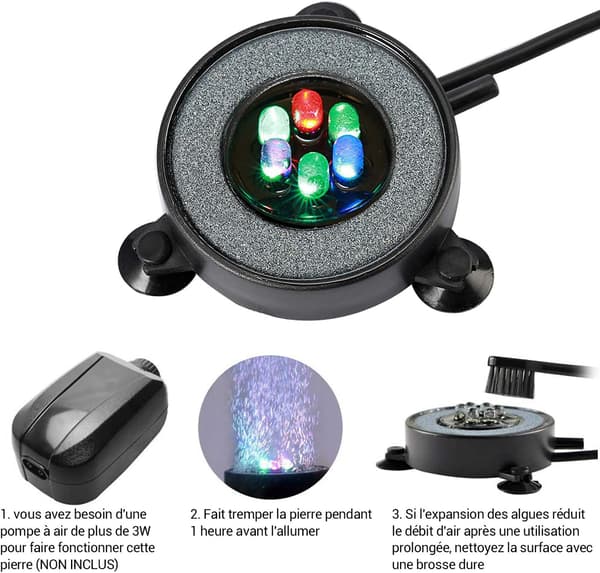 Sänkbar Akvarium Bubbellampa, Automatisk Färgskiftande Luftbubbla