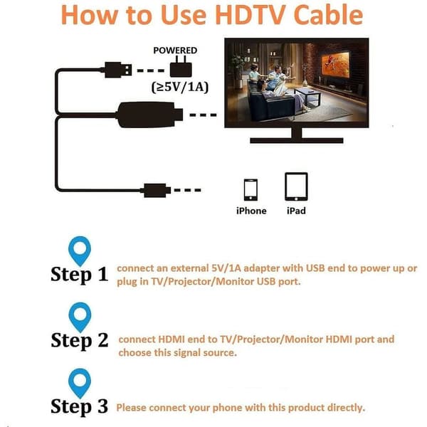 Lightning-HDMI-kaapeliadapteri Punainen