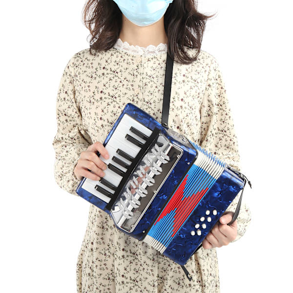 17 Tangenter 8 Bas Dragspel Instrument, Mjukare Ljud Piano Stil Dragspel Med Justerbara Remmar För Nybörjare, Portabelt Pedagogiskt Musikinstrument
