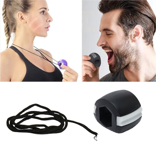 2-Pack Käktränare / Jawline Exerciser - Träning för Käkmusklerna Svart