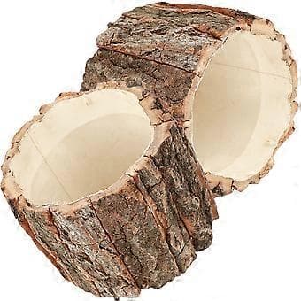 2 st Trädbark Blomkruka Rustik Suckulent Planteringskärl Bondgård Blomhink Trästock Växtbehållare