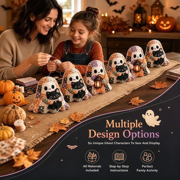 Halloween DIY patchwork sæt, sød spøgelsesplys syning, velegnet til håndlavede dekorative gaver, dedikeret til håndarbejdsentusiaster stil 2 style 2