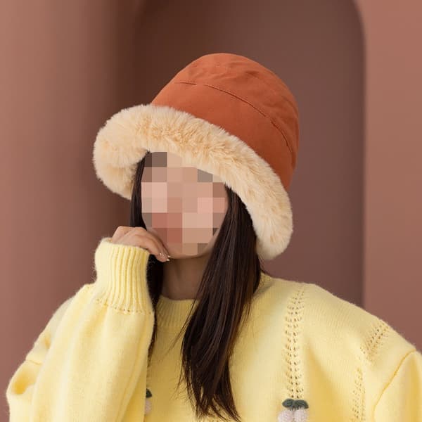 Dame Vinter Faux Suede Pels Bucket Hat