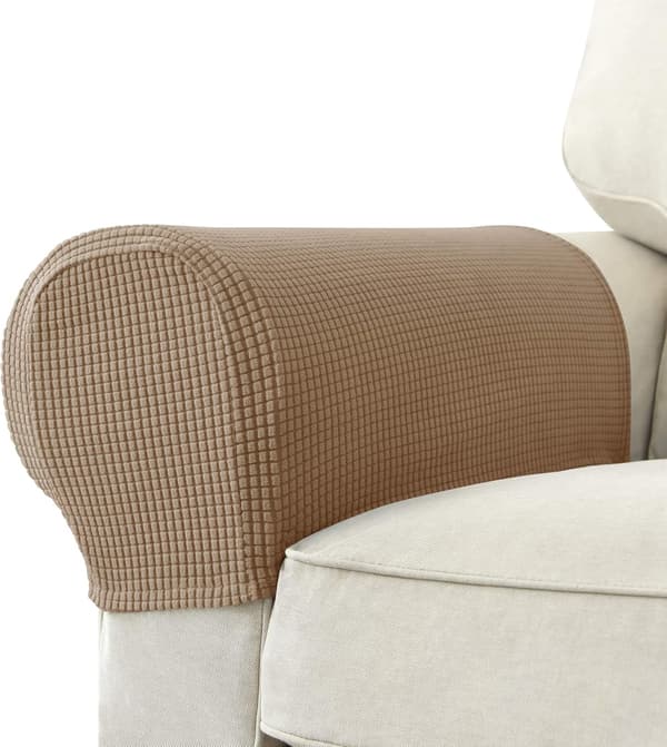 Set med 2 Jacquard Stretch Soffa Fåtölj Armstödsskydd Halkfria Möbelskydd Armstöd Överdrag för Soffa Vilstol