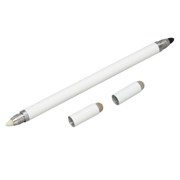 Svart Stylus Penna 4 i 1 Multifunktionell Exakt Positionering Kapacitiv Stylus med 2 Fiber Spetsar för Mobiltelefoner Surfplattor Vit