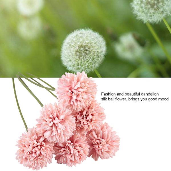 6 st konstgjorda sidenblommor skönhet falsk maskrosboll för hemmet