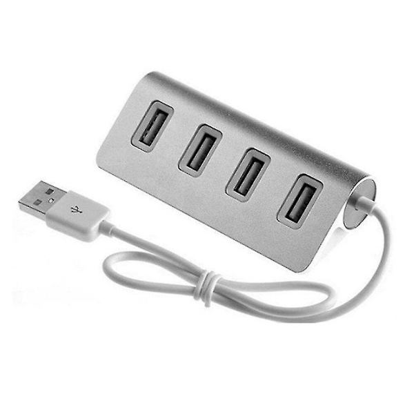 Höghastighets Mini 4-Port Blå LED-ljus USB-hub Splitter