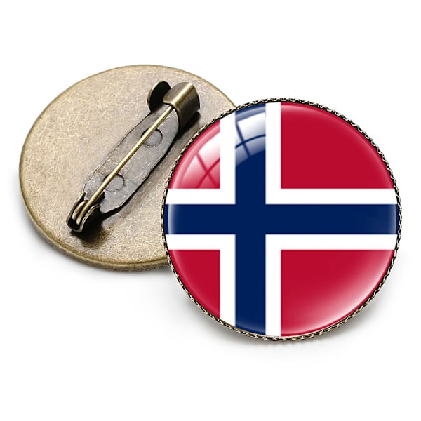 Metal Norge Flag Broche