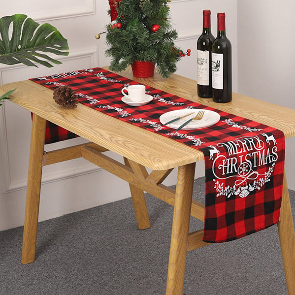 Christmas Table Runner Burlap Rustic Christmas Runner for Table