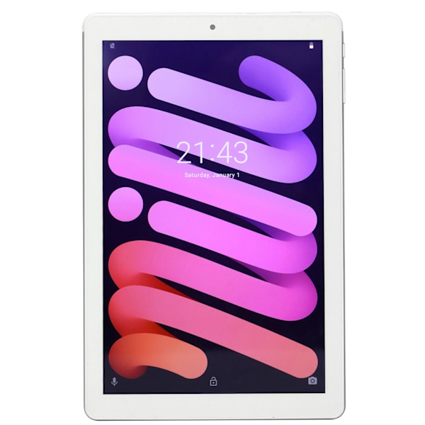 10-tums surfplatta för Android 11 4G RAM 256G ROM 3G-nätverk WIFI-stöd HD-surfplatta med skyddsfodral 100–240 V Silvergrå EU-kontakt