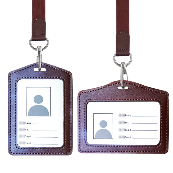 2-pack läder ID-korthållare, vertikal / tvärgående ID