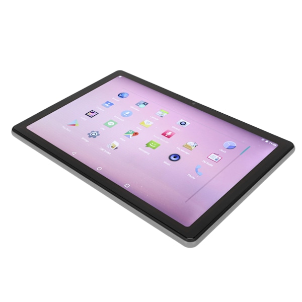 10-tums Tablet 6G RAM 256G ROM Stöd för 4G-nätverkssamtal 5G WIFI Dual Band Tablet PC för Android 11 100‑240V Grå EU-kontakt